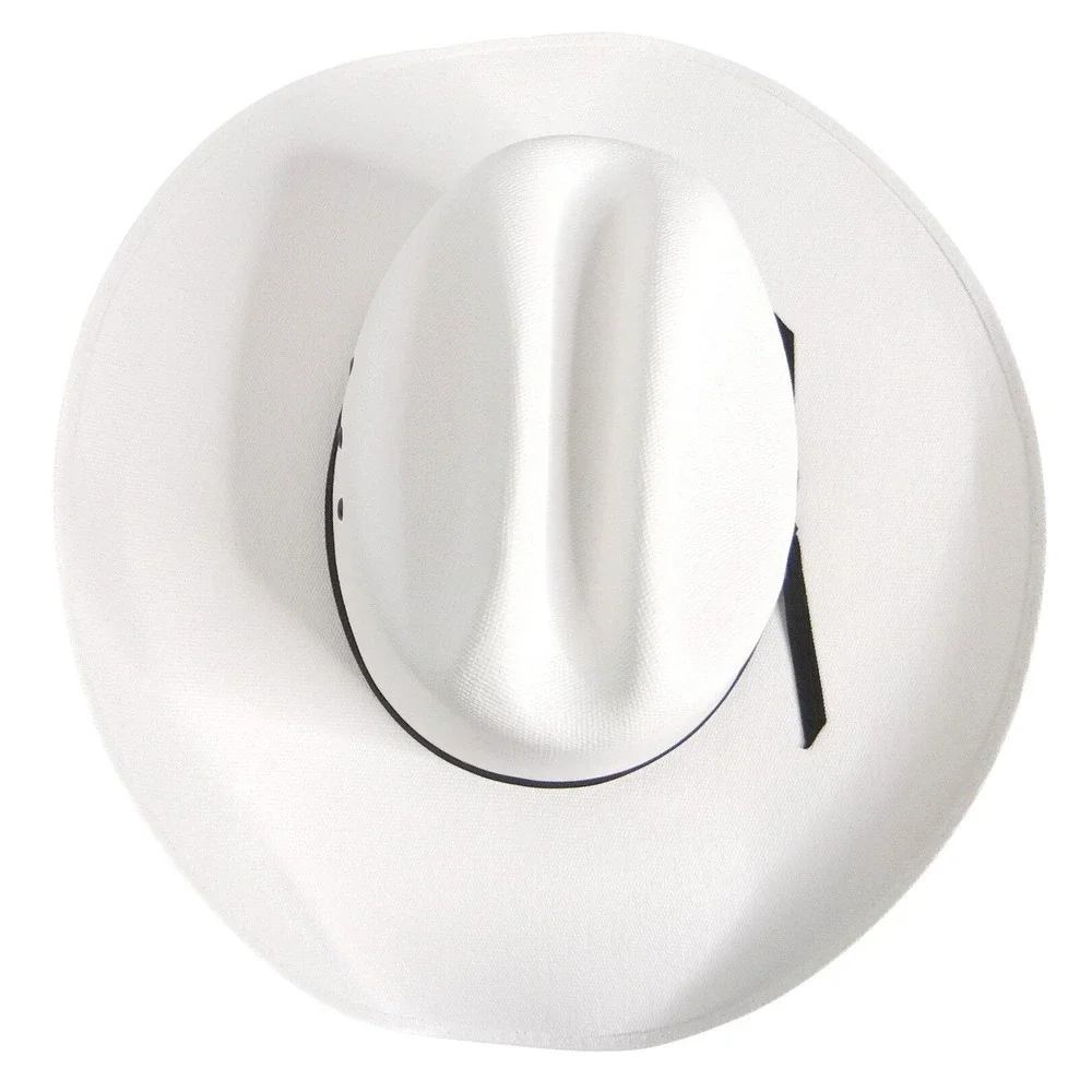 Smithbilt White‎ Straw Cowboy Hat Cattleman Crease Wide Brim Western Hat 2182
